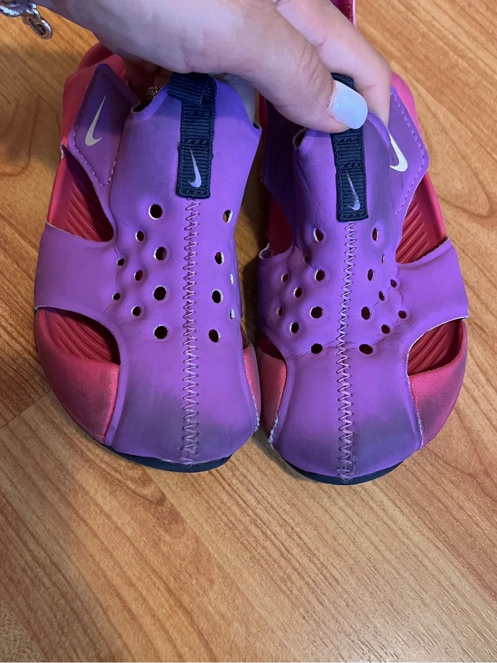 Nike Kids Purple and Pink Closed-Toe Water Sandals